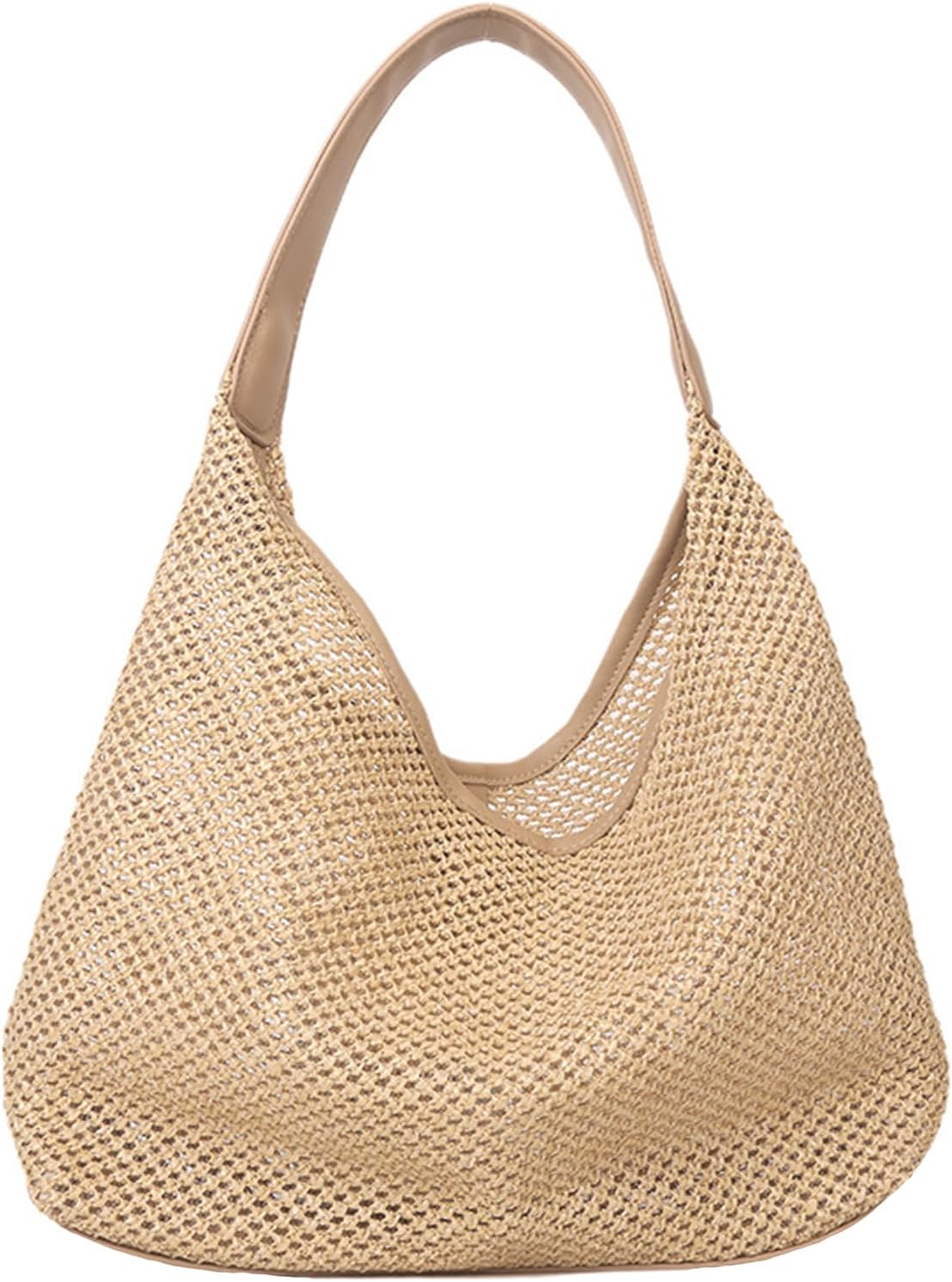 Casual Stylish Straw Bag,Beach Bag Summer Purse Straw Shoulder Bag Straw Woven Handbag For Beach Vacation mesh beach bag