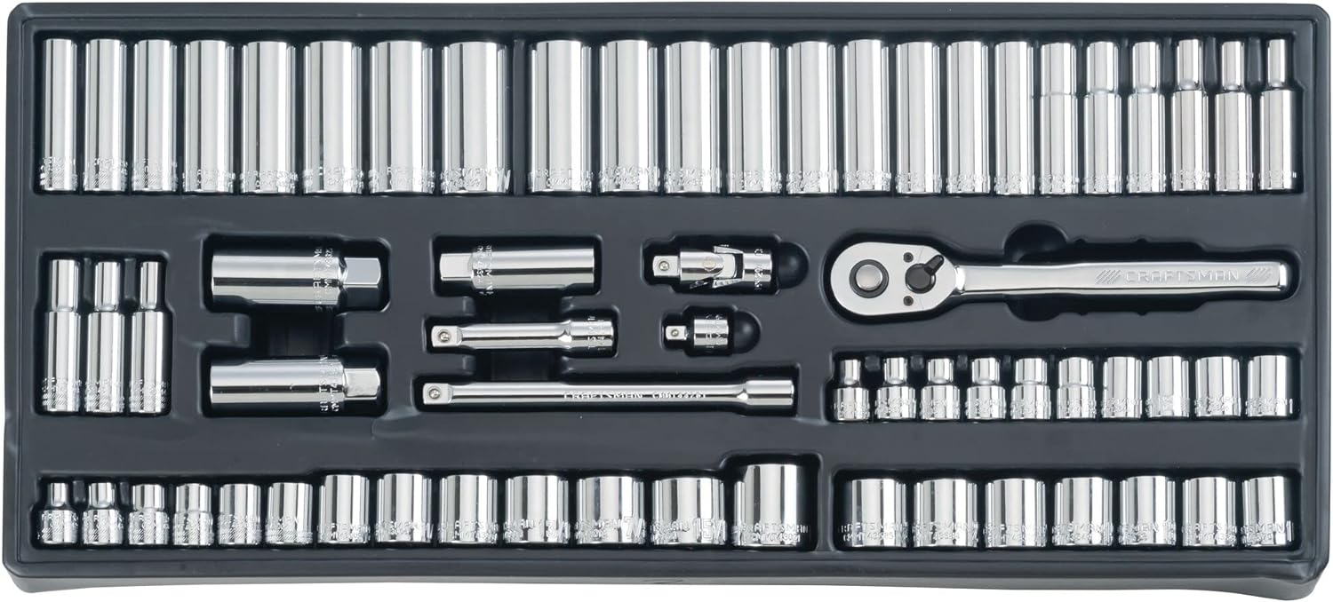 CRAFTSMAN Mechanic Tool Set, 1/4 in, 3/8 in, and 1/2 in Drive, Includes Ratchets, Sockets, Hex Keys and Wrenches, 308 Pieces (CMMT45938)