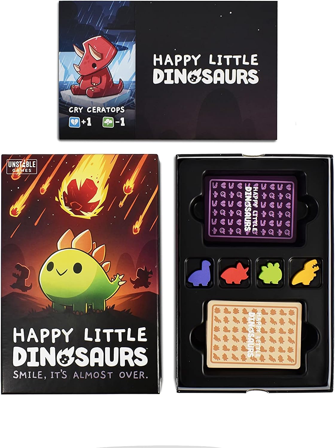 Happy Little Dinosaurs Base Game - Competitive Sabotage Funny Card Game For Kids, Teens, Adults - 2-4 Players, Hand Management