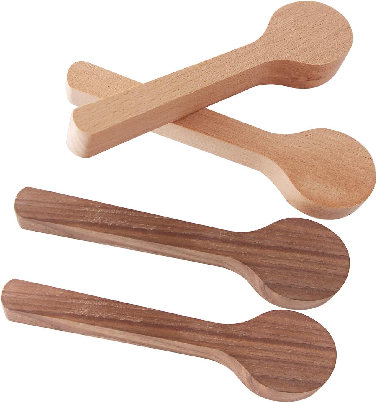 Wood Carving Spoon Blank Beech and Walnut Wood Unfinished Wooden Craft Whittling Kit for Whittler Starter (4pcs)