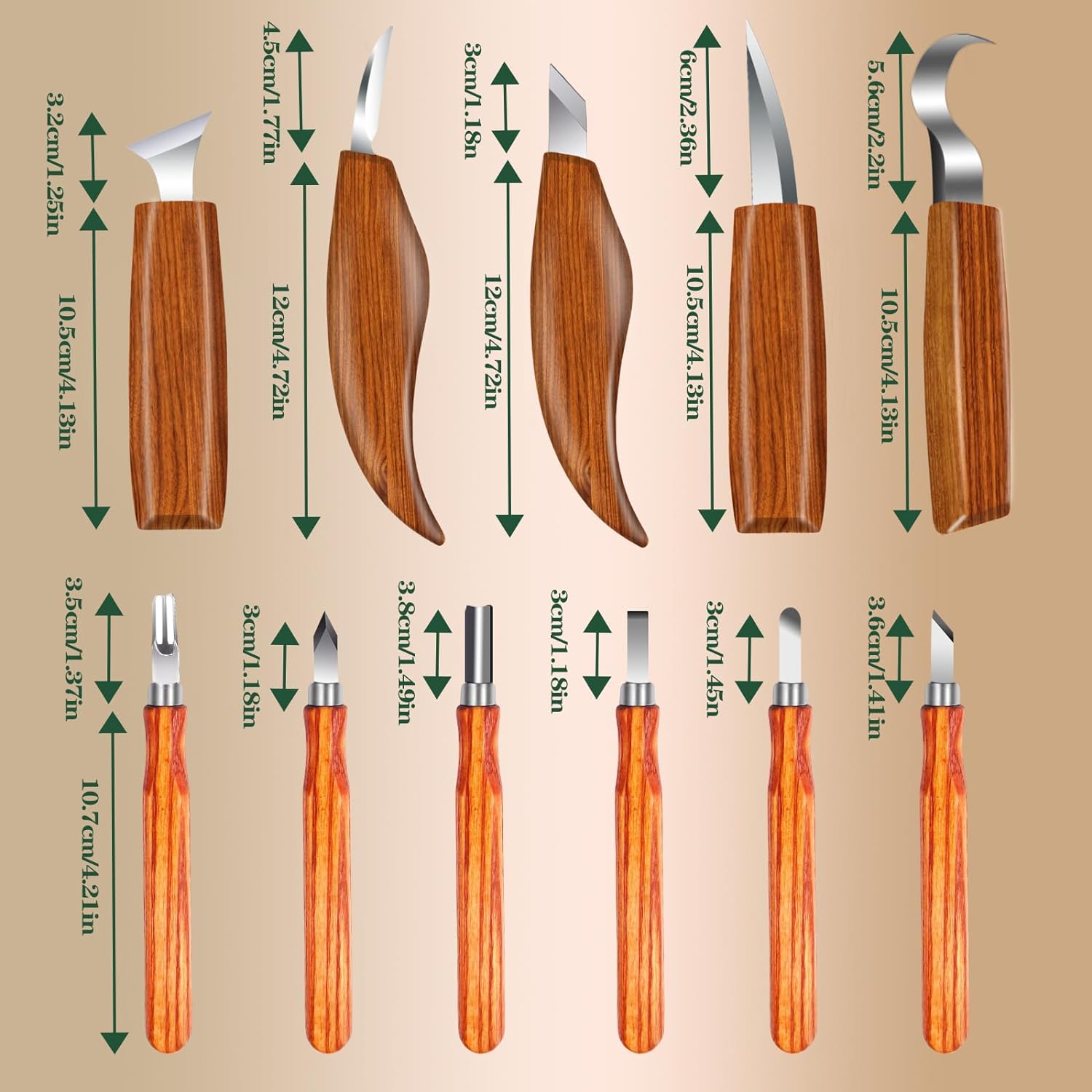 Wood Carving Kit 16PCS Wood Carving Tools Hand Carving Knife Set with Anti-Slip Cut-Resistant Gloves, Whittling Knife - Wood Carving Kit with Tools DIY and Carving Knifes for Adults, Beginners, Kids.