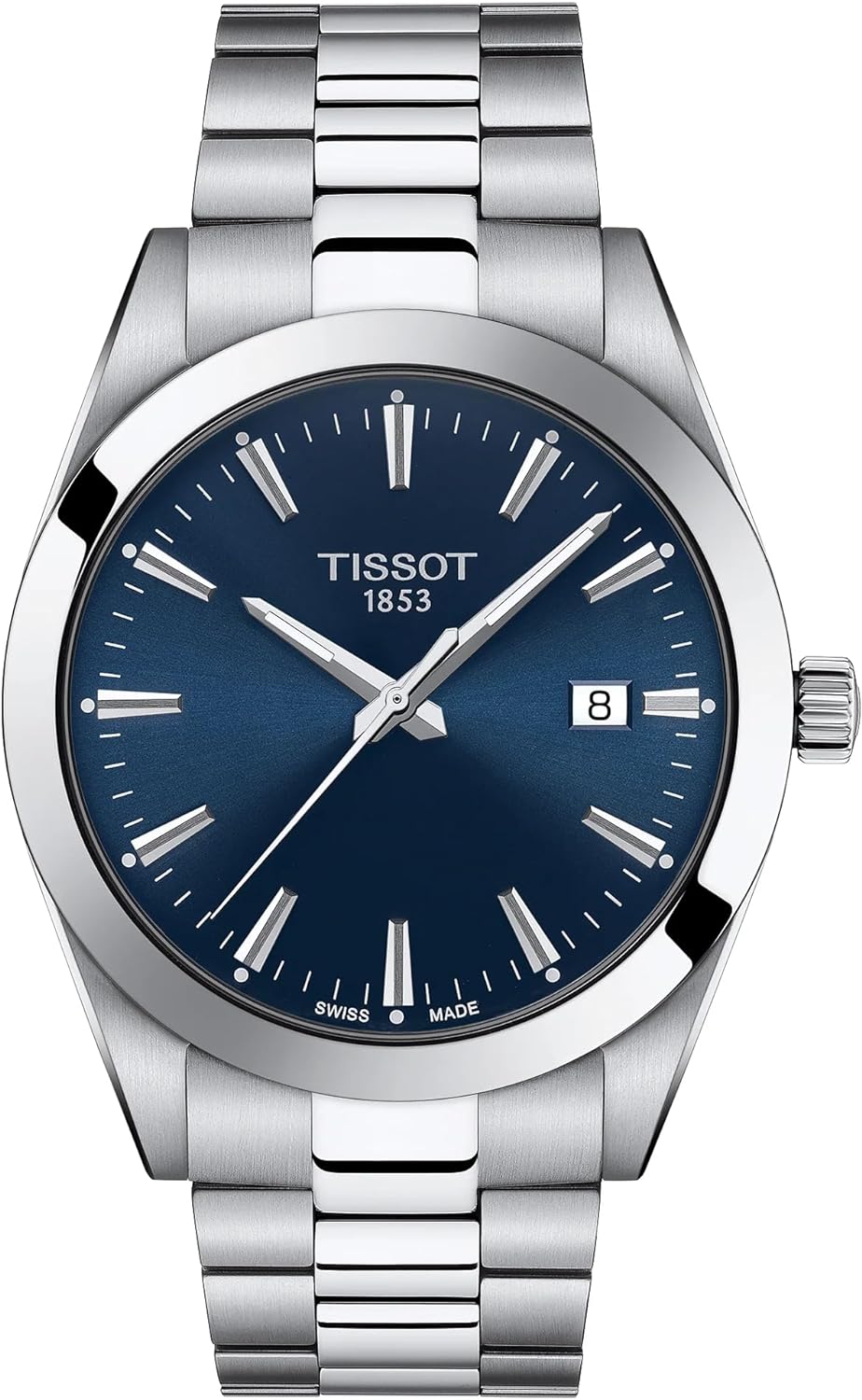 Tissot Mens Gentleman Stainless Steel Dress Watch Grey