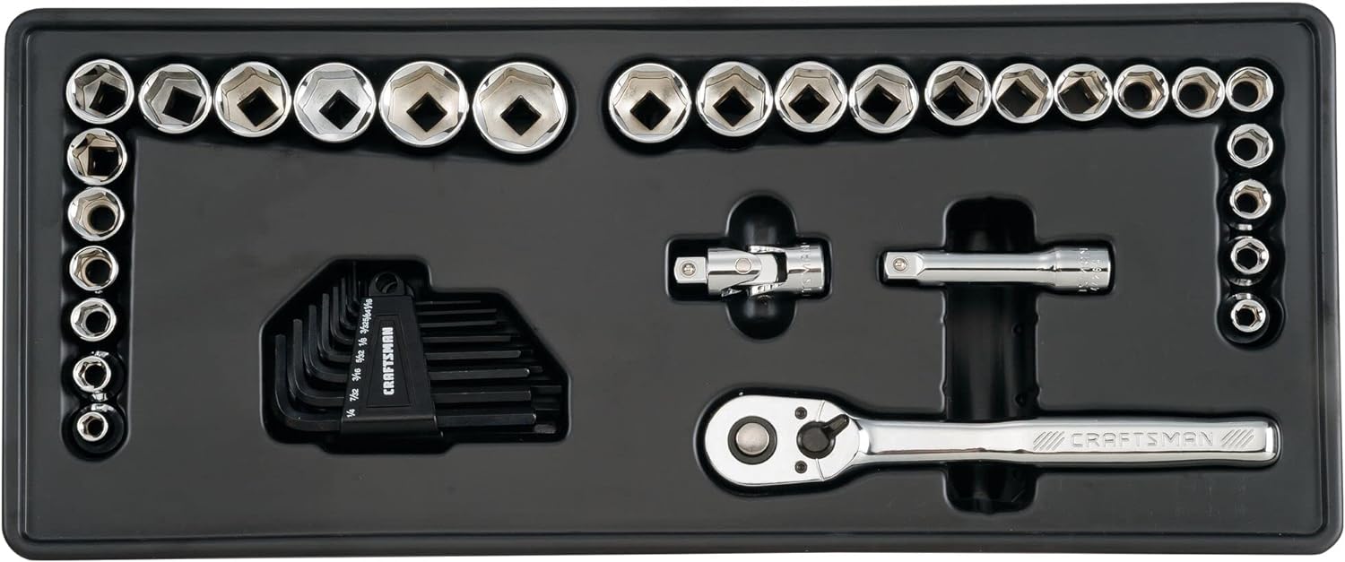 CRAFTSMAN Mechanic Tool Set, 104 Pieces, Includes 20.5” Drawers, 3-Compartments (CMMT45068)