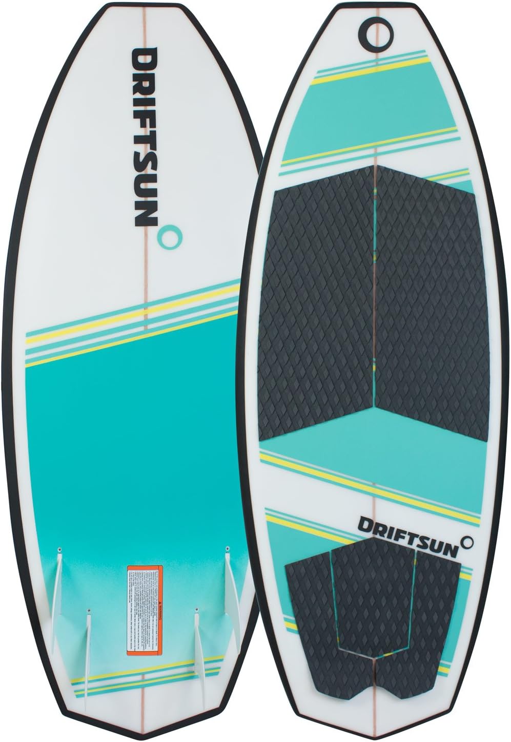 Driftsun Throwdown Wakesurf Board. Custom Surf Style Wake Surfboards for Adults. Adjustable Quad Fin Set Included with Wake Surf Board (4'8" and 4'6")