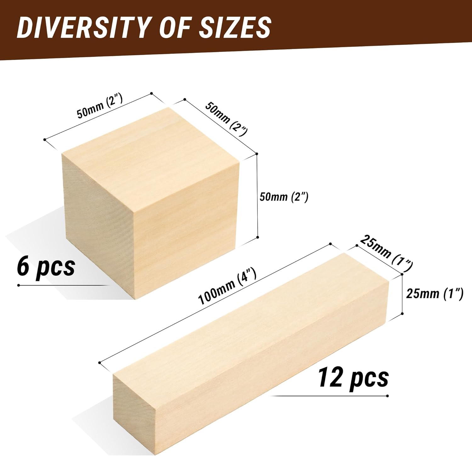 BeaverCraft Basswood Carving Blocks BW 18 pcs Whittling Wood Carving Blocks Basswood for Carving Wood for Whittling Kit Wood Blocks for Carving Bass Wood for Wood Carving Set Wood Carving Wood Crafts