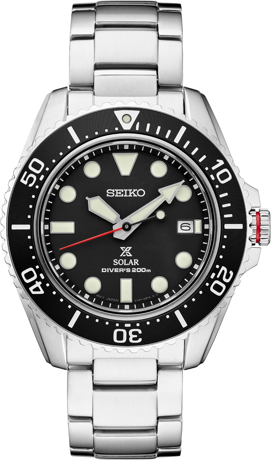 SEIKO SNE589 Watch for Men - Prospex Collection - Stainless Steel Case and Bracelet, Black Dial