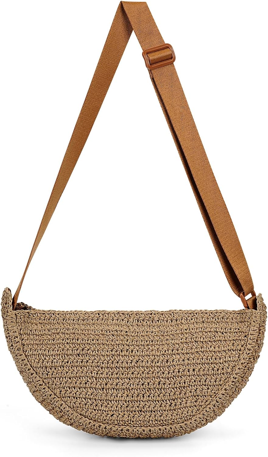 Straw Crossbody Bag Woven Purses for Women 2024 Summer Beach Straw Purse Fashion Handmade Shoulder Bag Crochet Purse