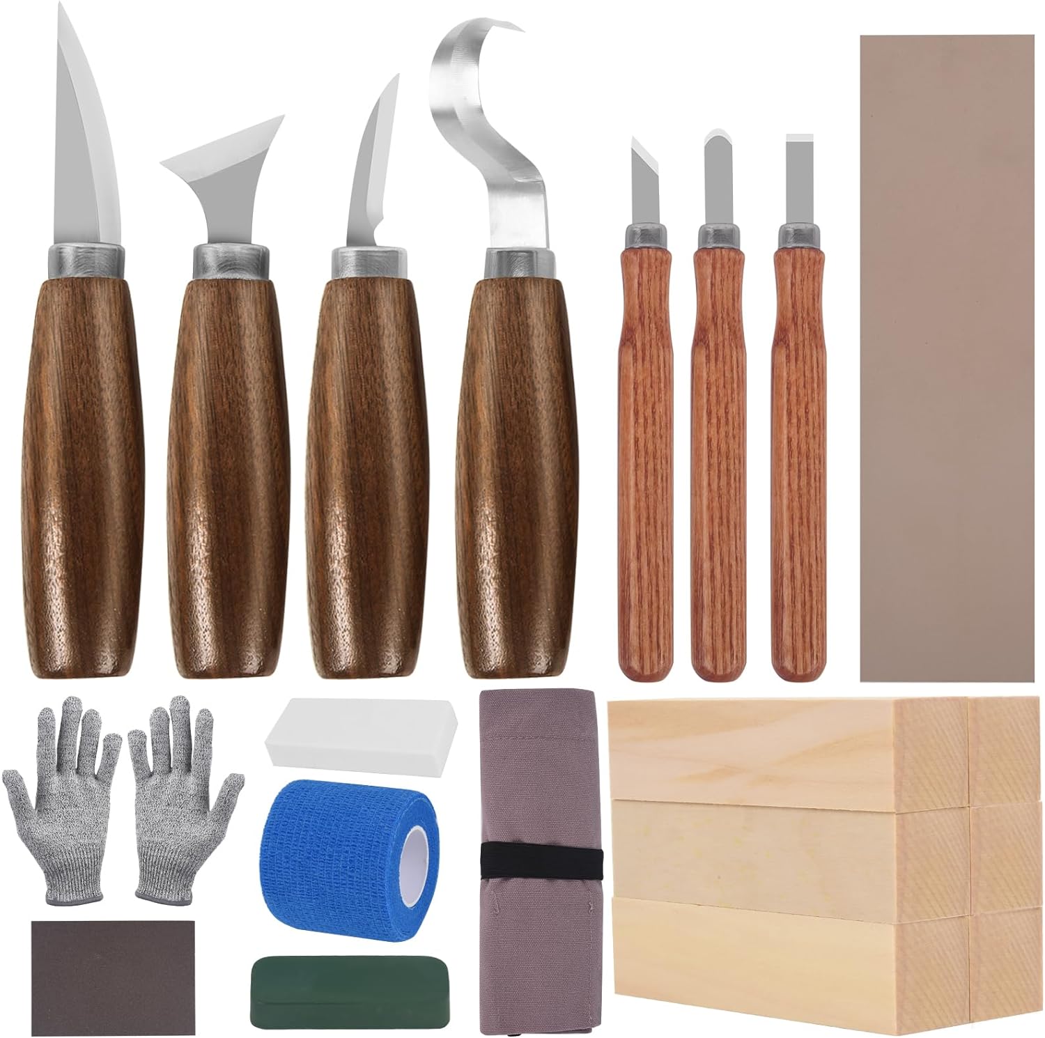 Wood Carving Tools, 26 PCS Wood Whittling kit for Beginners, Wood Carving Knife Set, Premium Whittling Knives Set for All Levels, Professional Woodworking Tools Kit