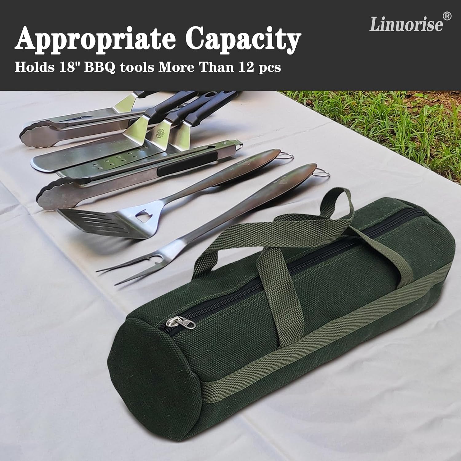 Grill Accessory Storage Bag, Tools Storage for Outdoor Grilling, Extra Thick Grill Tools Storage Bag, Suitable for Grill Utensil Storage, BBQ Tool Storage. Storage Container for Grill,