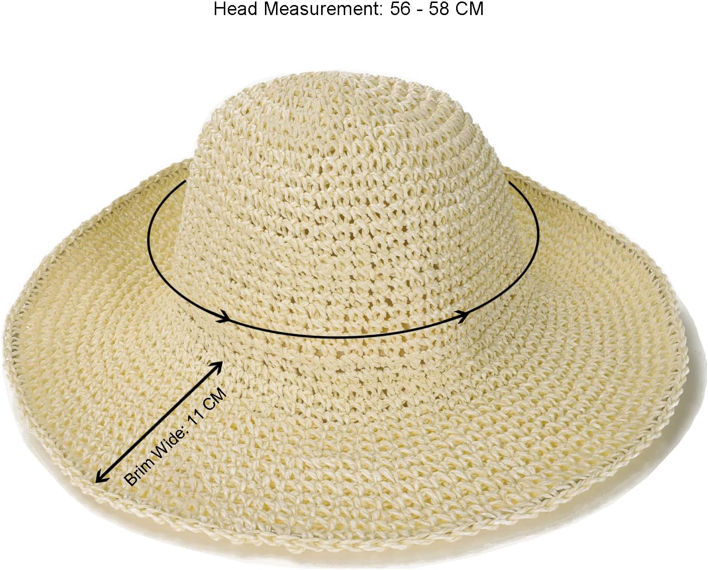 Sydbecs Womens Sun Hats Wide Brim Summer Beach Hat for Women Foldable Travel Straw Hat UPF50+