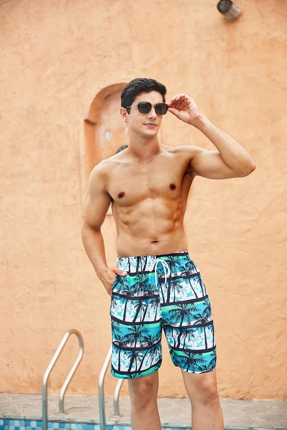 Enlision Mens Swim Trunks Beach Shorts Quick Dry Hawaiian Swimming Shorts with Pockets Swimwear Bathing Suits for Men