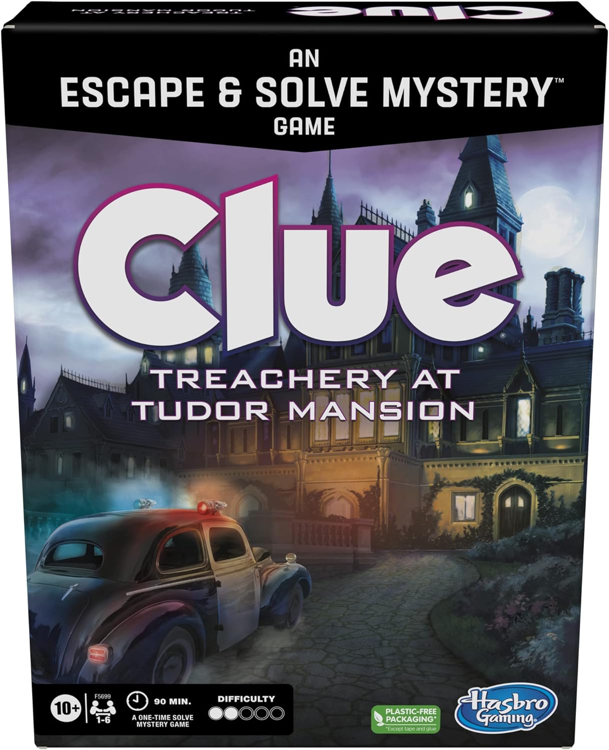 Clue Board Game Treachery at Tudor Mansion, Escape Room Game, Cooperative Family Murder Mystery Games, Ages 10 and up, 1-6 Players