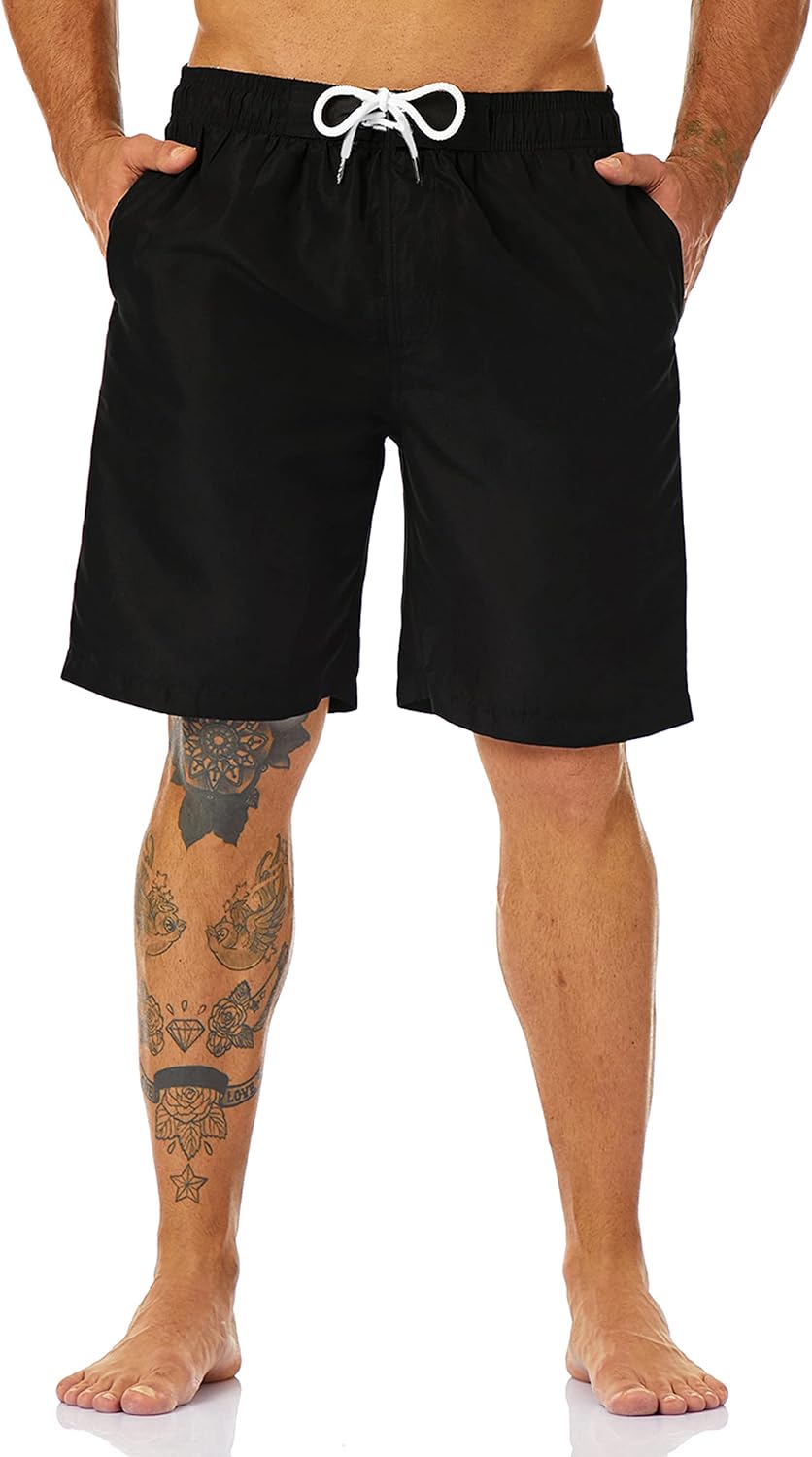 KAILUA SURF Mens Swim Trunks Long, Quick Dry Mens Boardshorts, 9 Inches Inseam Mens Bathing Suits with Mesh Lining