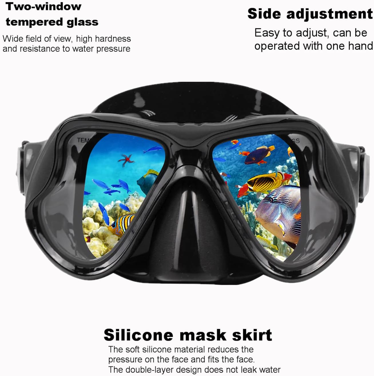 Snorkeling Gear for Adults Snorkel mask Set Scuba Diving mask Dry Snorkel Swimming Glasses Swim Dive mask Nose Cover Youth Free Diving