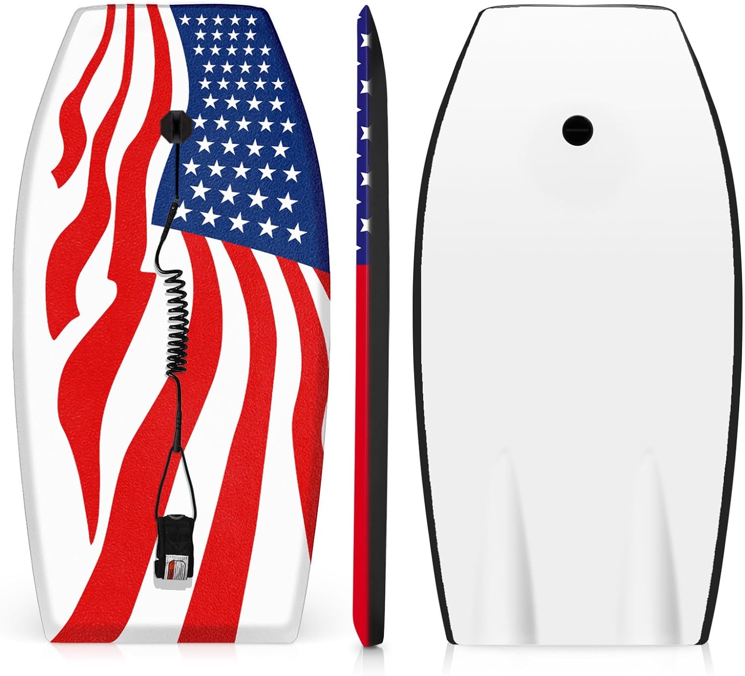 Body Board for Beach 42 Inch Bodyboard American Flag Surf Boards with EPS Core Wrist Leash HDPE Slick Bottom Perfect Surfing for Teens Adults Kids Beginners and Any Surf Rider Level