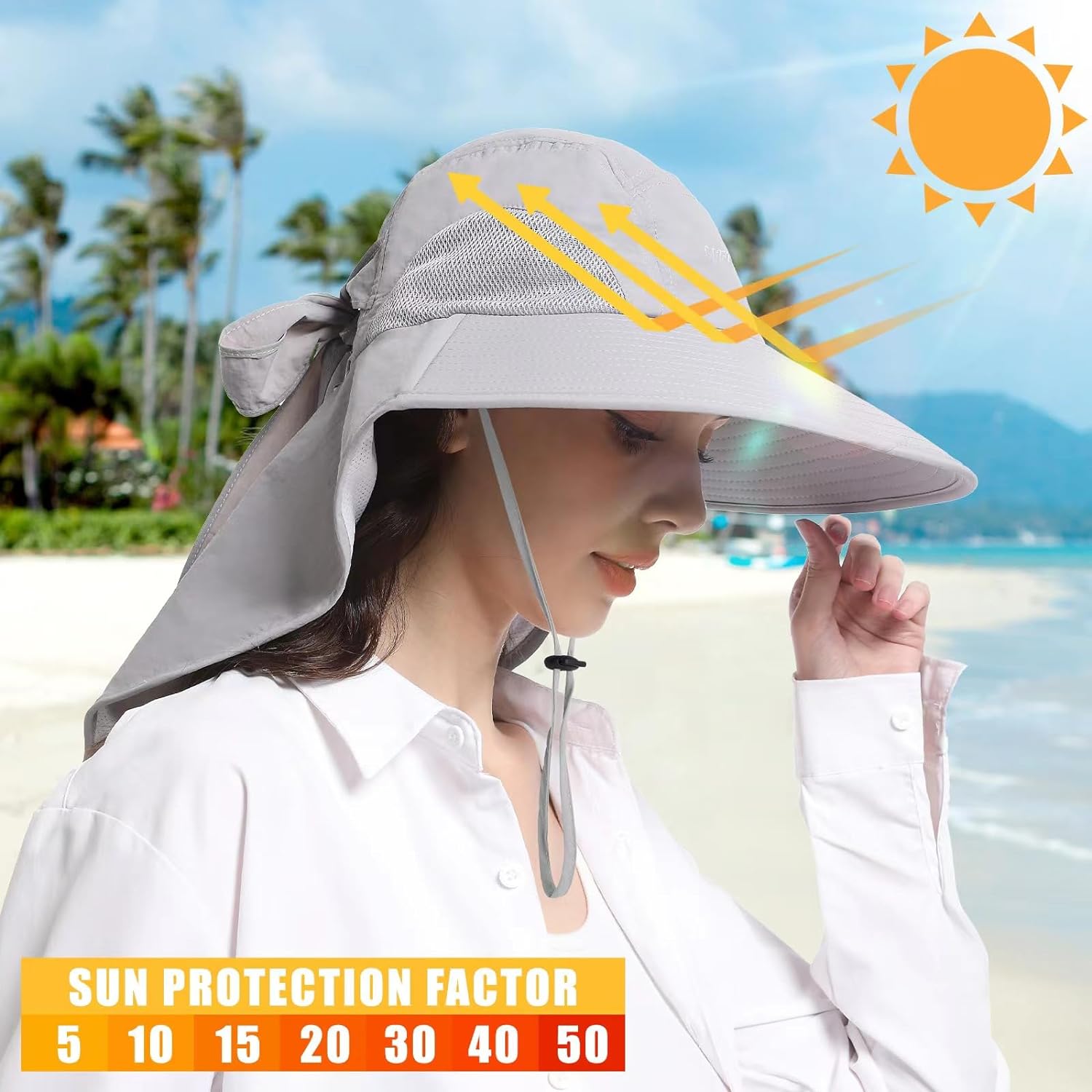 Sun Hat for Women UV Protection Wide Brim Beach Hat for Women Foldable Summer Sun Shade Hat