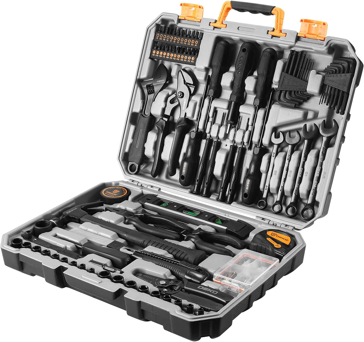 Tool Kit Set Box for Home: Household with Drill Wrench Socket Basic Hand Tools Sets for Men Car Repair Mechanic Tool Kit Set Automotive with Plastic Tool Box 178 Piece