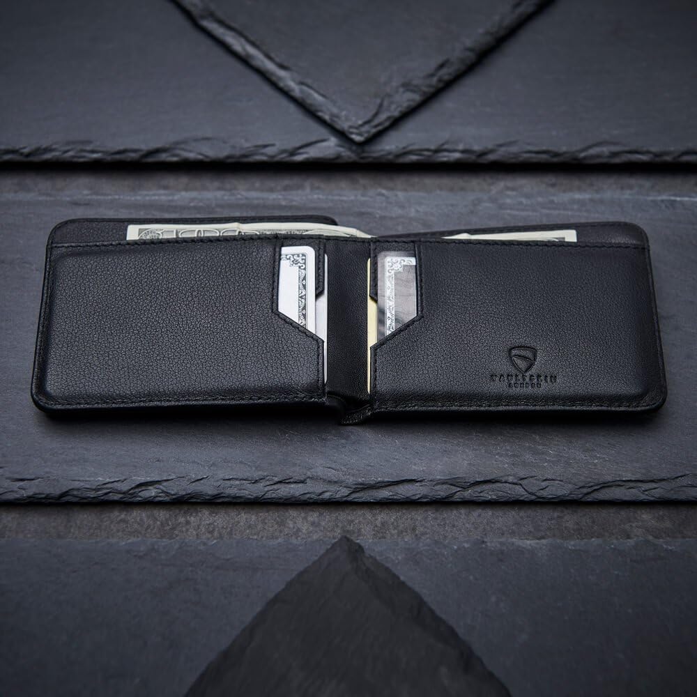 Vaultskin MANHATTAN Slim Minimalist Bifold Wallet and Credit Card Holder with RFID Blocking and Ideal for Front Pocket