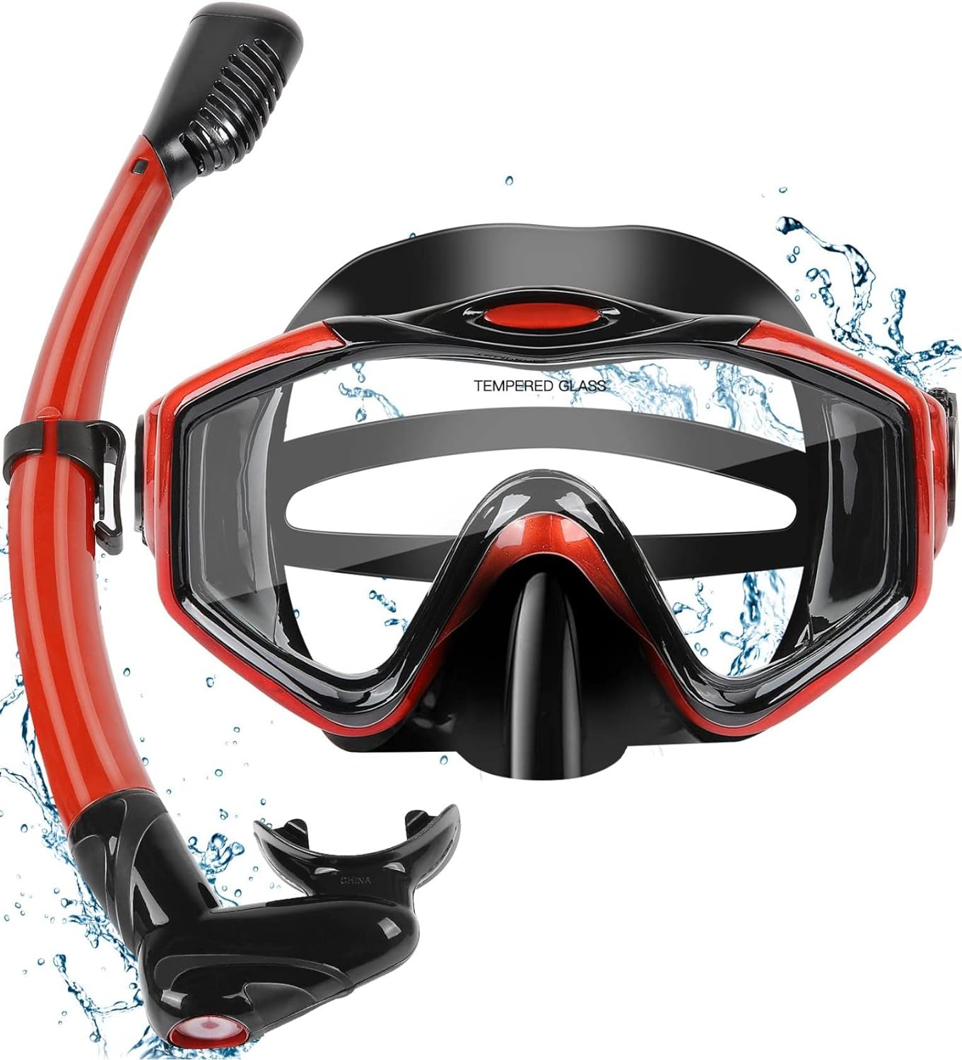 KUYOU Snorkeling Gear for Adults - 180° Wide View Snorkel Mask and Full Dry Top Snorkel Set for Snorkeling, Swimming, Training