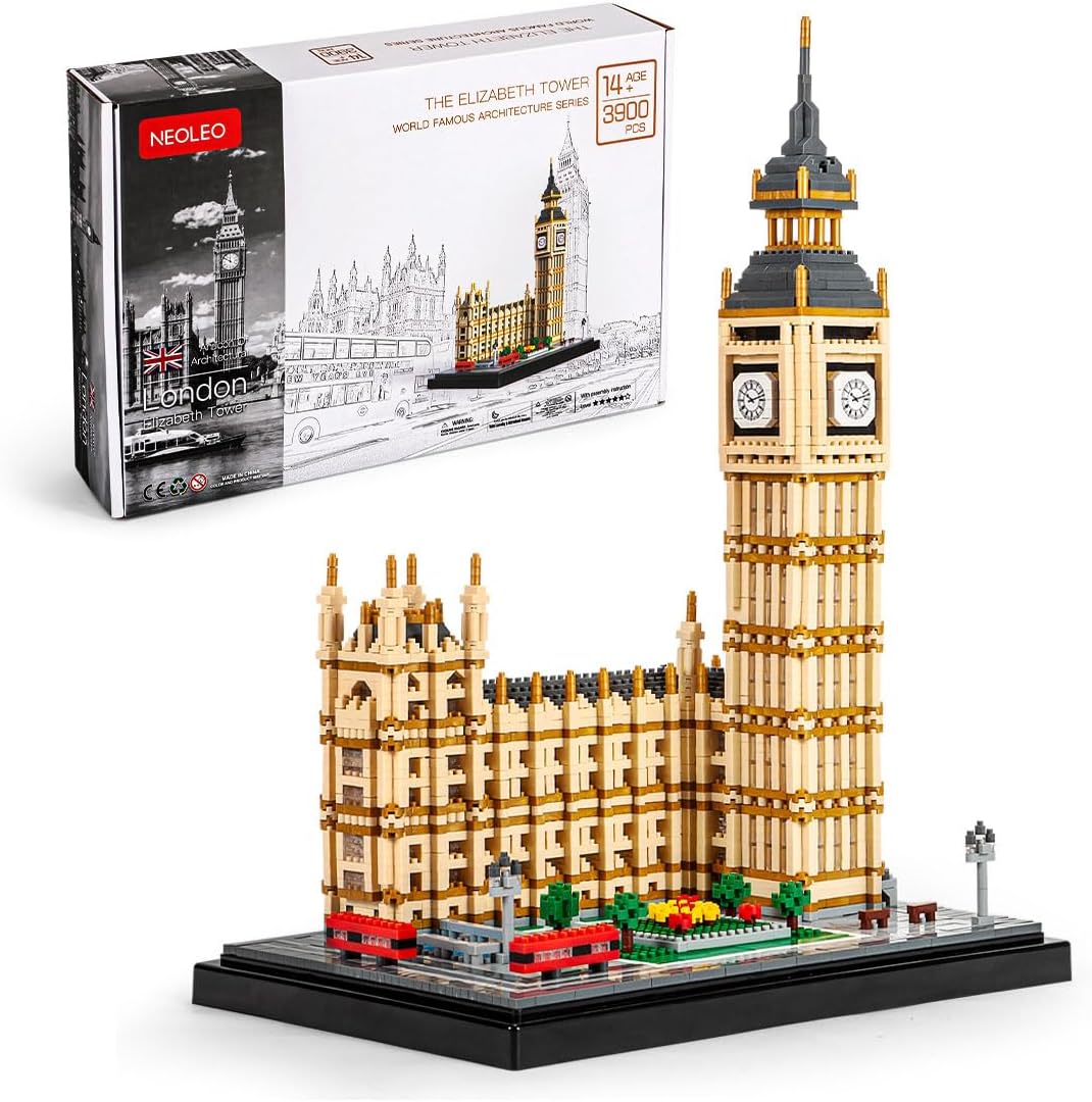 Real Big Ben Micro Building Blocks Set (3900+PCS) - World Famous Architectural Model Toys Gifts for Kid and Adult