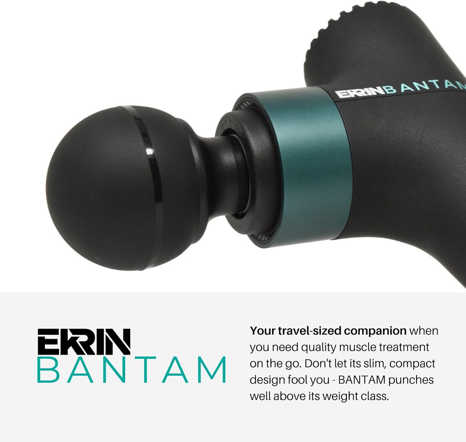 Ekrin Athletics Bantam Mini Massage Gun - Compact Deep Tissue Muscle Massager with Adjustable Speeds & Attachments - Long Battery Life, Lightweight, Travel Friendly | Father's Day Gift.