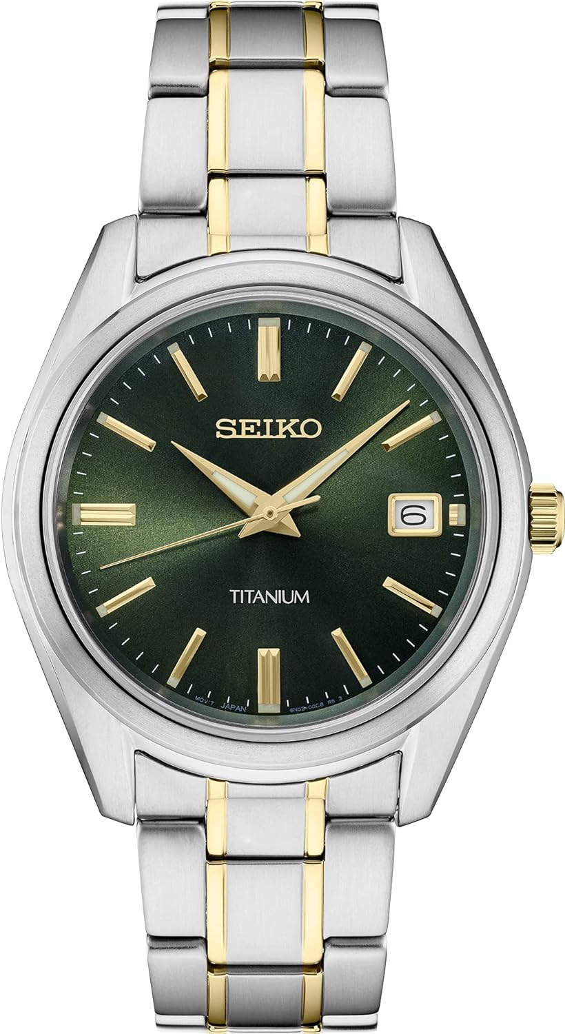 SEIKO Watch for Men - Essentials - with Sunray Finish, Date Calendar, LumiBrite Hands, Stainless Steel Case & Bracelet, and 100m Water Resistant