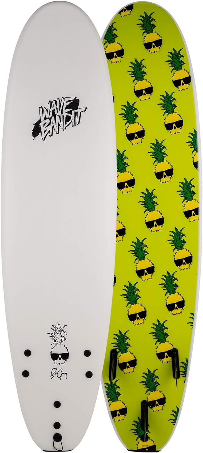 Wave Bandit Ben Gravy Pro EZ Rider Surfboard, White, 7'0 (WB70-BG)