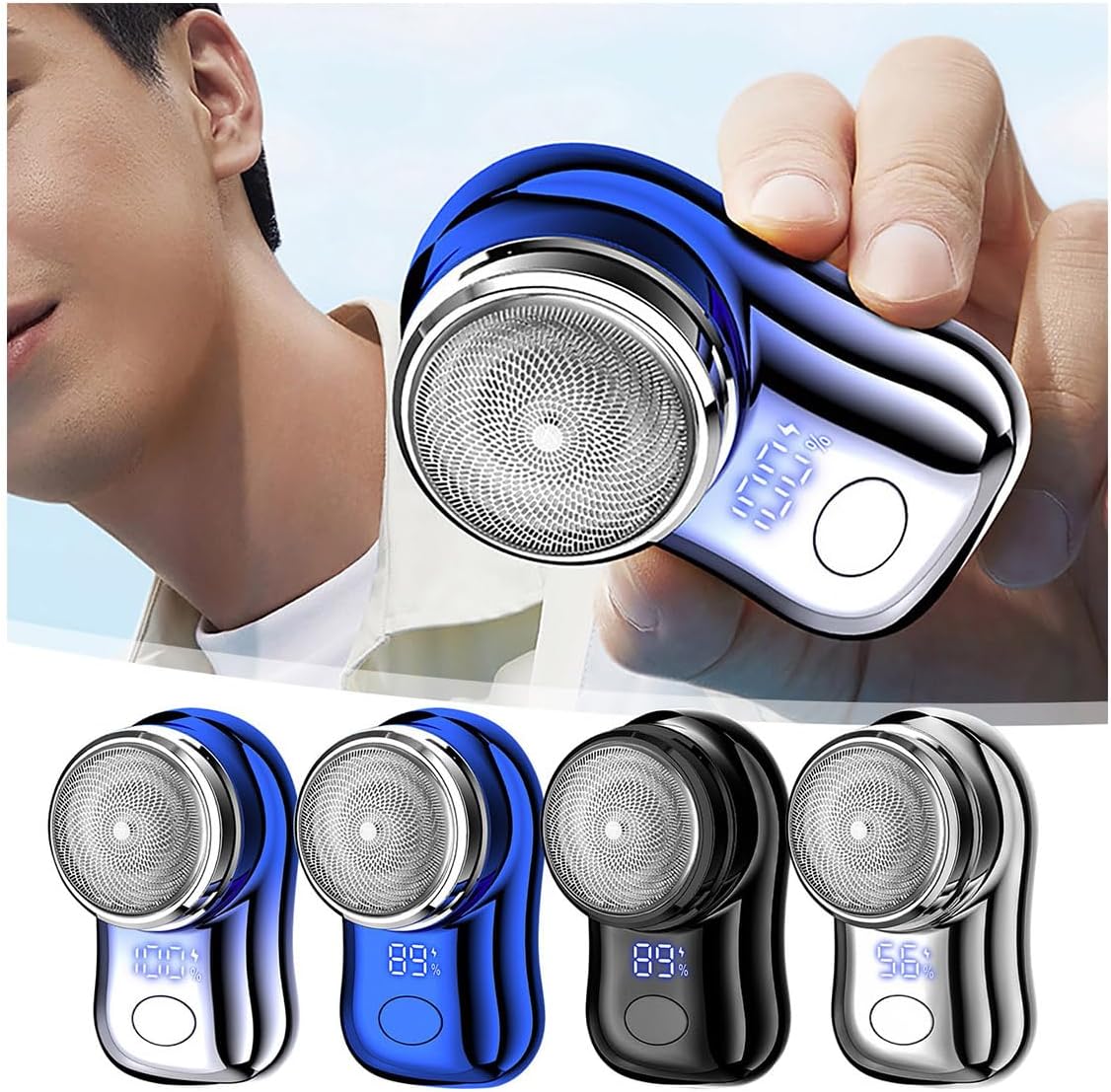 Mini Shaver Portable Electric Shaver, Rechargeable Shaver, Flawless Facial Hair Remover for Men Women, Electric Face Razor Suitable for Home, Car, Travel