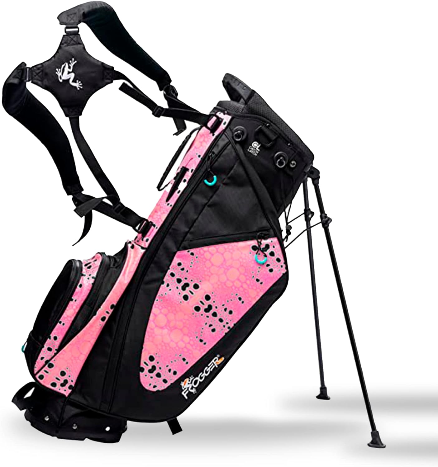 Frogger Function Hybrid Golf Bag for Men and Women with Stand - Ultra Lightweight Golf Bag with 7 Spacious Pockets, 2 Integrated Latch-it Receivers and Ergonomic Dual Shoulder Straps