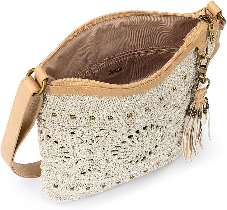 The Sak Lucia Crossbody Purse - Hand Crochet Women's Handbag for Everyday & Travel - Cross Body Bag With Zipper Closure