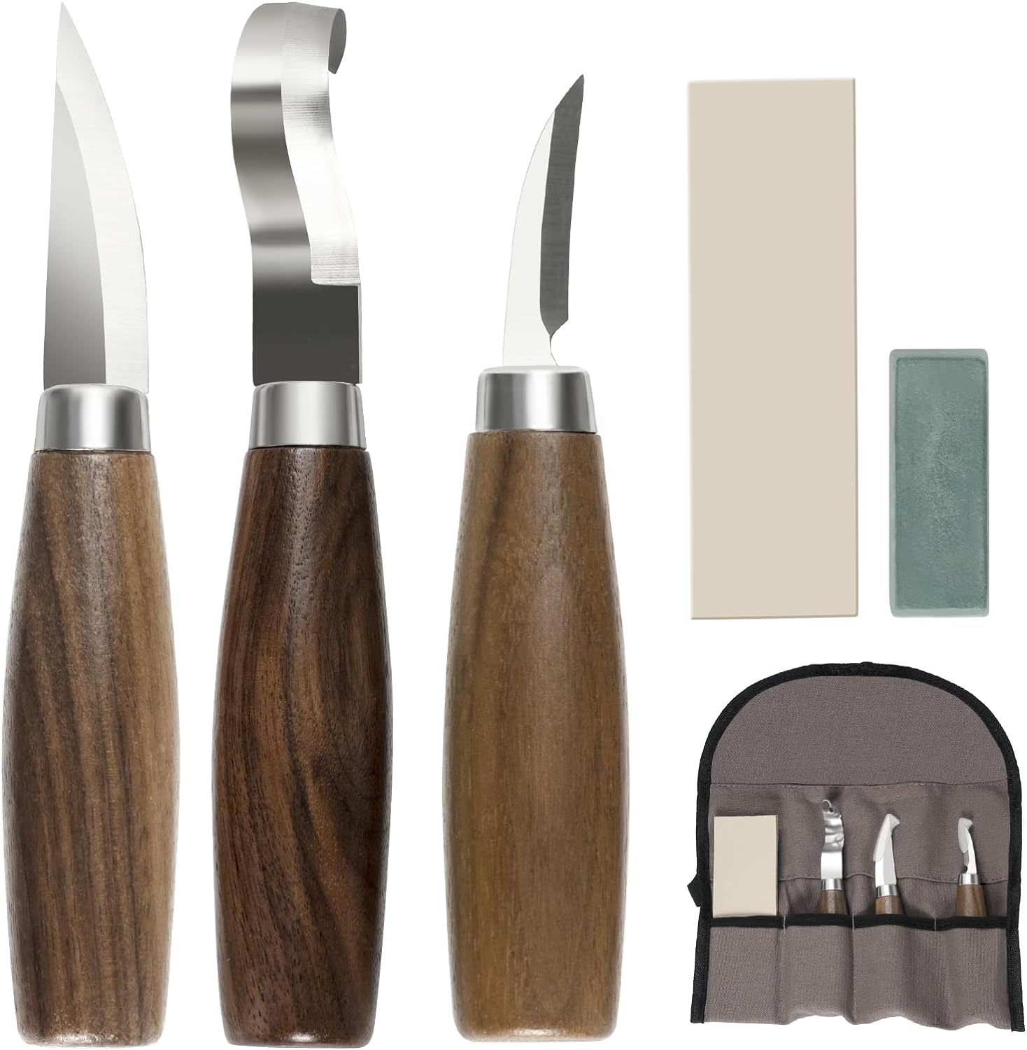 JIAN Wood Carving Tools Set - Wood Carving Knife Kit for Beginners, Adults, and Kids, Includes 3 Whittling Knives for DIY Woodworking and Carving Enthusiasts