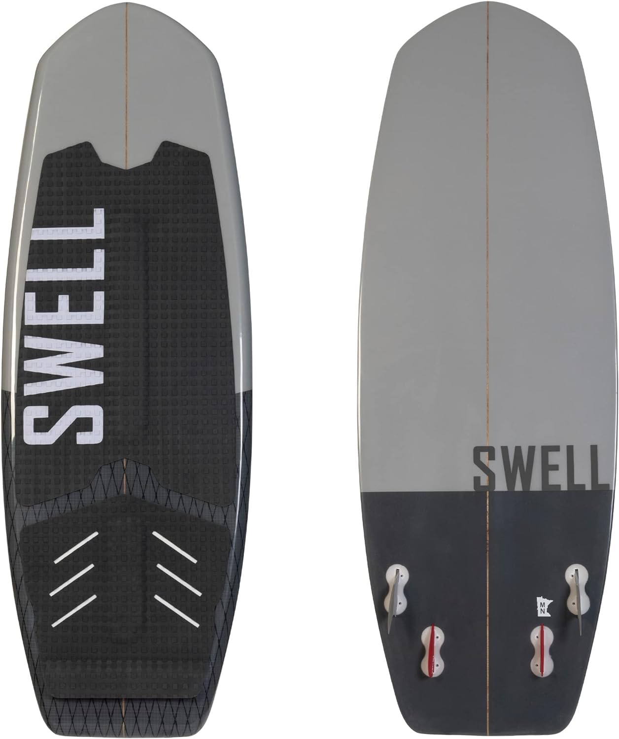 SWELL Wakesurf - Itasca Quad Wakesurf Board - Fins Included - 4'4" and 5' Sizes - Surf Style Wakesurfer