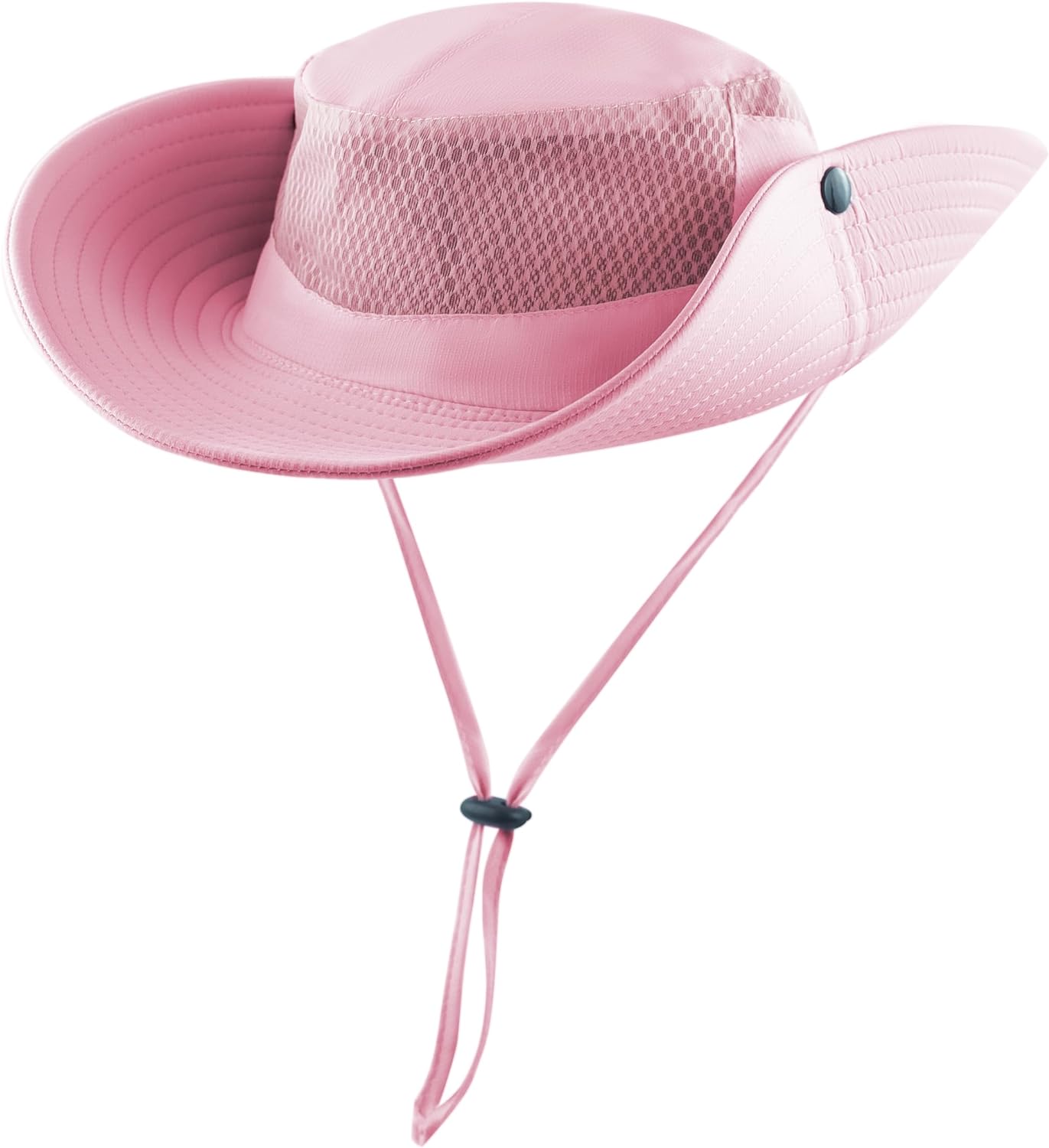 Womens Ponytail Sun Hat Wide Brim Mesh Bucket Hat UV UPF50 Protection Hat Foldable Summer Travel Beach Fishing Hats