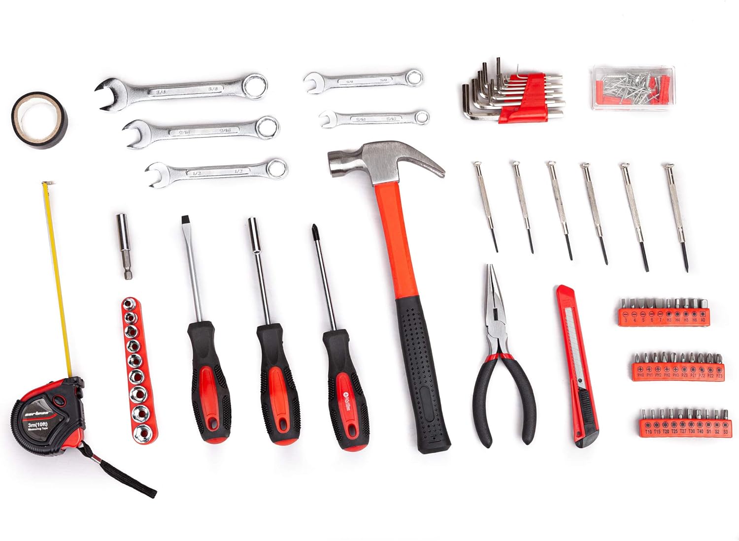 CARTMAN 148 Piece Automotive and Household Tool Set - Perfect for Car Enthusiasts and DIY Home Repairs