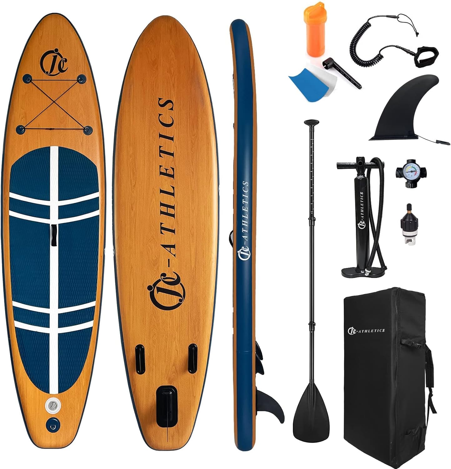 Inflatable Stand Up Paddle Board (6 Inches Thick), ISUP Package W/Premium SUP Accessories & Backpack, Non-Slip Deck,Fins, Adjustable Paddle, Leash, Hand Pump,Standing Boat for Youth & Adult