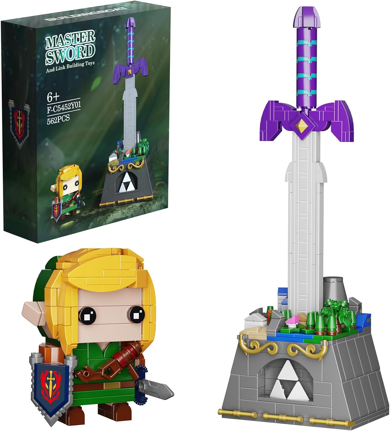 The Master Sword Building Kit with Link Action Figures Building Set, Micro Hyrule Building Blocks Set, Birthday Party Decorations Supplies, Compatible with Lego, Gifts for Fans Kids Adults (562 PCS)