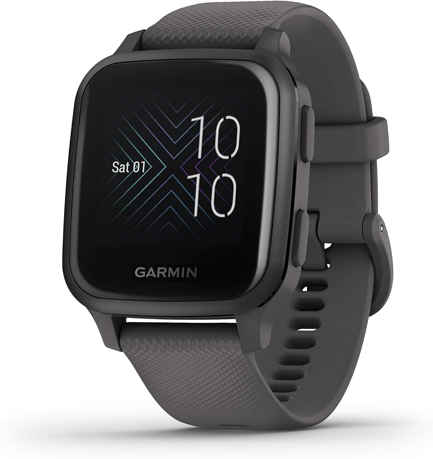 Garmin 010-02427-00 Venu Sq, GPS Smartwatch with Bright Touchscreen Display, Up to 6 Days of Battery Life, Slate Aluminum Bezel with Shadow Gray Case and Slate Silicone Band