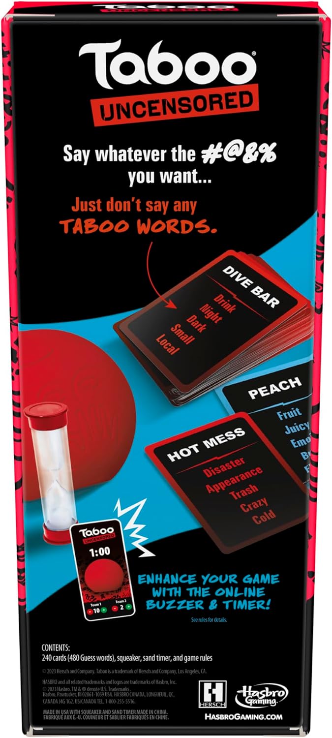 Hasbro Gaming Taboo Uncensored Board Game for Adults Only | Ages 17+ | 4+ Players | 20 Mins. Avg. | Hilarious NSFW Party Games for Adults