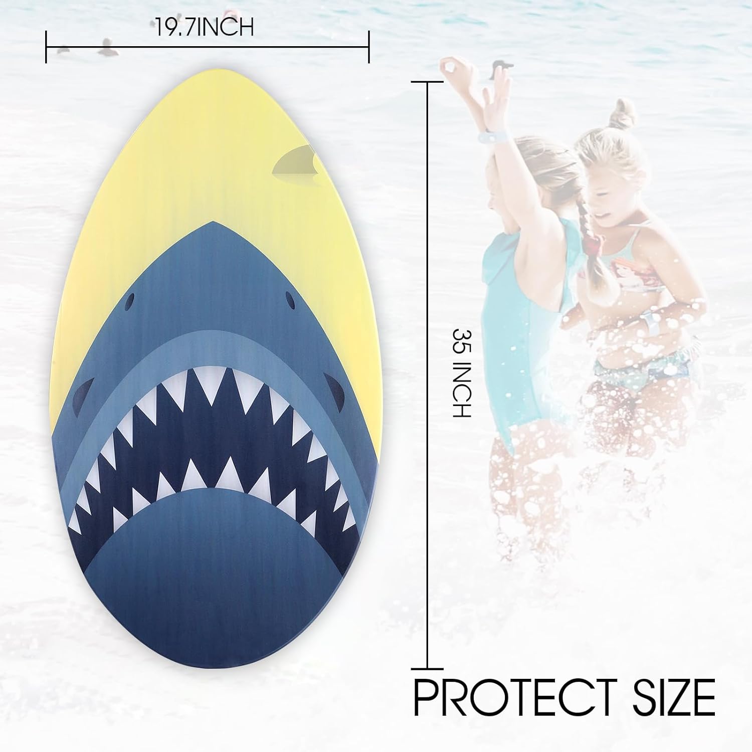 Skimboard 35 inch Skim Board for Kids Adults Wooden Skim Boards with High Gloss Coat for Beach Skimboards for Beginners to Intermediate