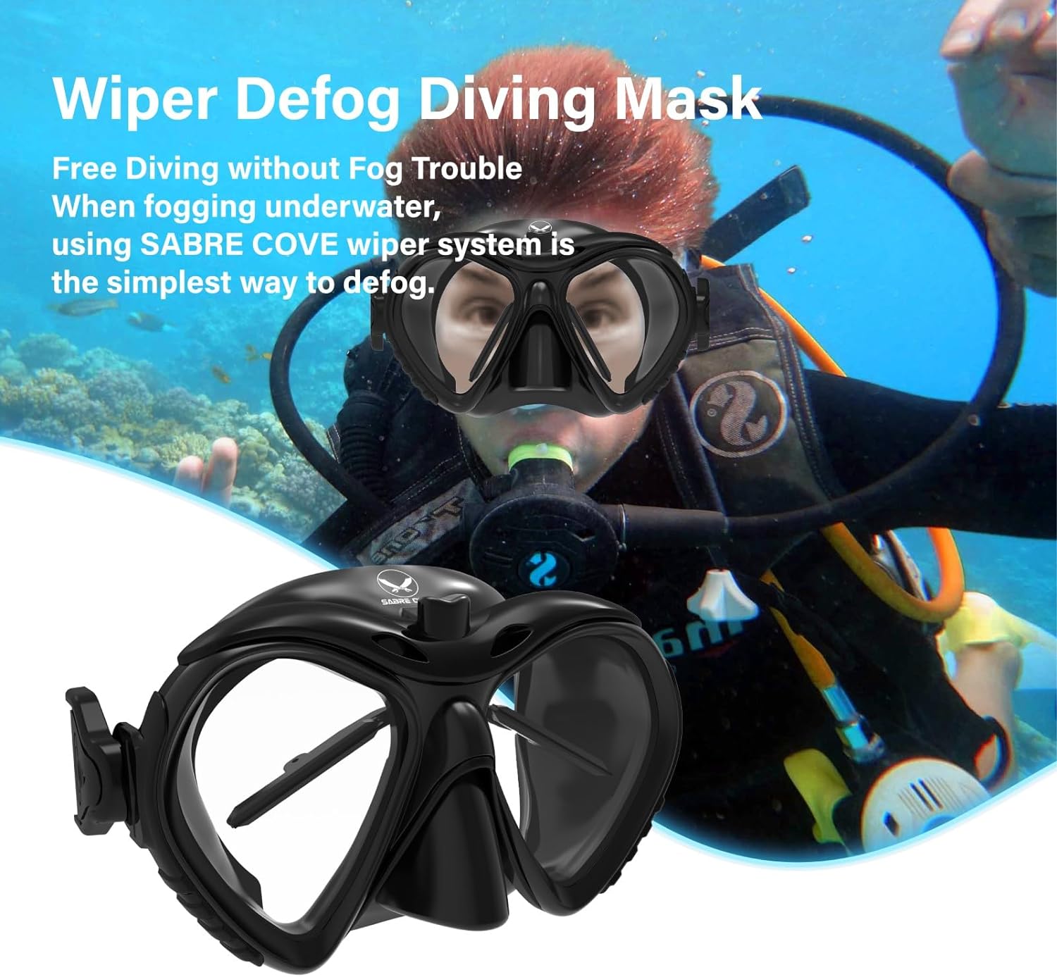 Snorkeling Gear for Adults, Mask and Snorkel Set Adult, Innovative Defog Solution, Wiper Defog Diving Mask for Diving, Snorkeling, Swimming