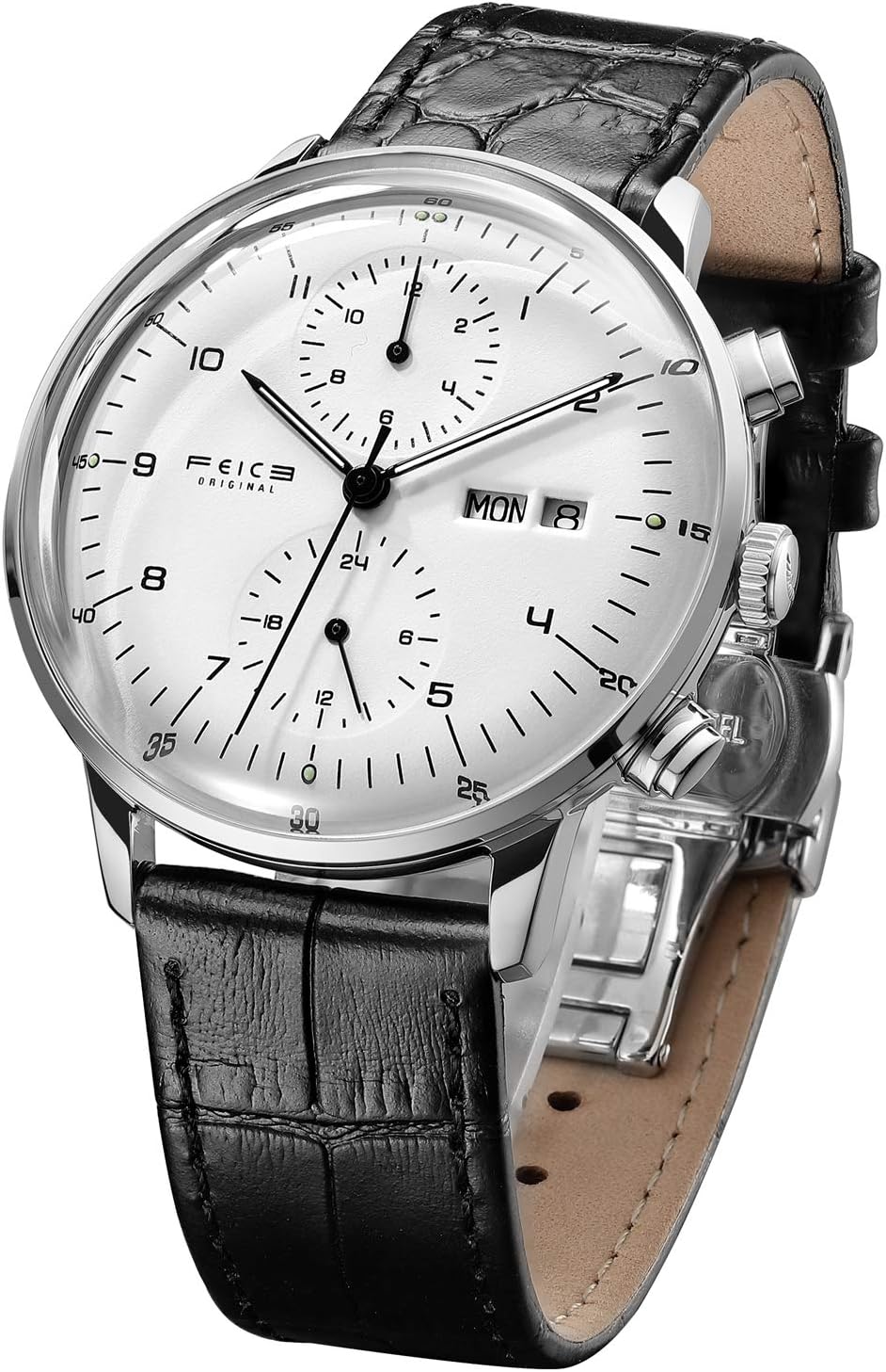 FEICE Men’s Watches Bauhaus Automatic Watch Stainless Steel Mechanical Watch Wristwatch Casual Dress Watches for Men with Leather Bands Date -FM121