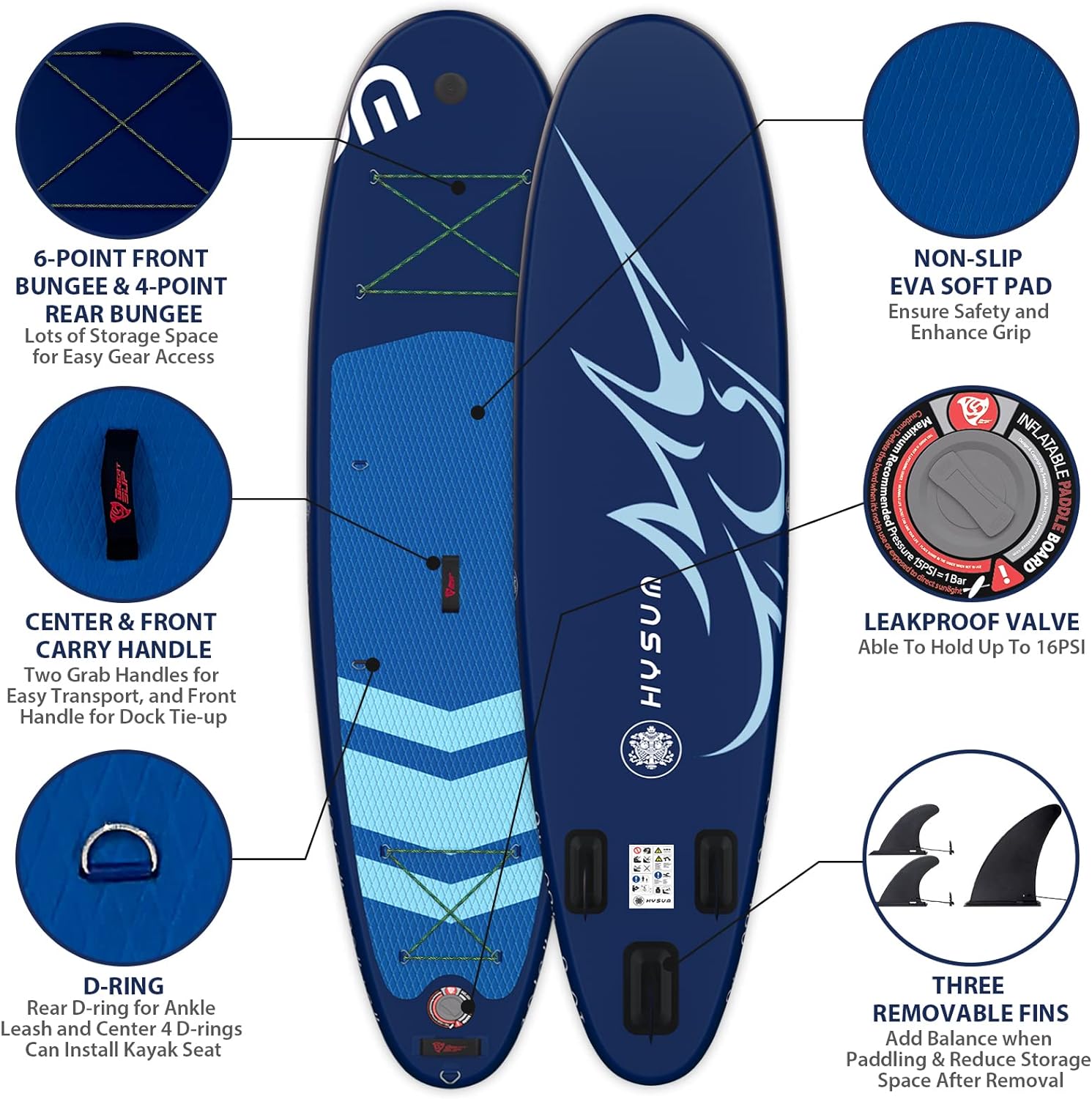 Inflatable Stand Up Paddle Board, 10'6"x30"x6" Ultra-Light Paddleboards for All Skill Levels with SUP Accessories, Paddle, Fins, Leash, Pump, Backpack