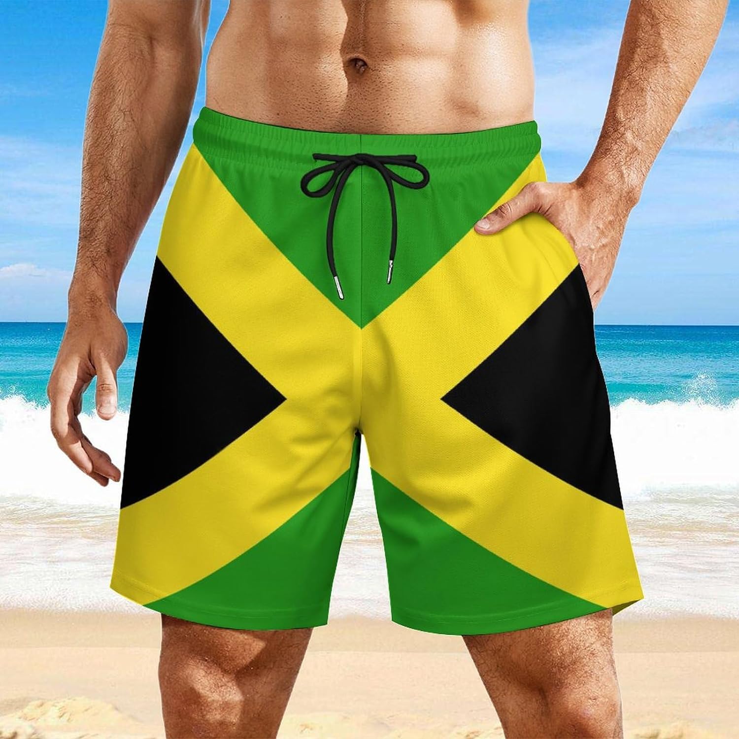 Men's Swim Trunks Quick Dry Swimming Trunks Upside Down Pineapple Beach Shorts with Mesh Lining and Pockets