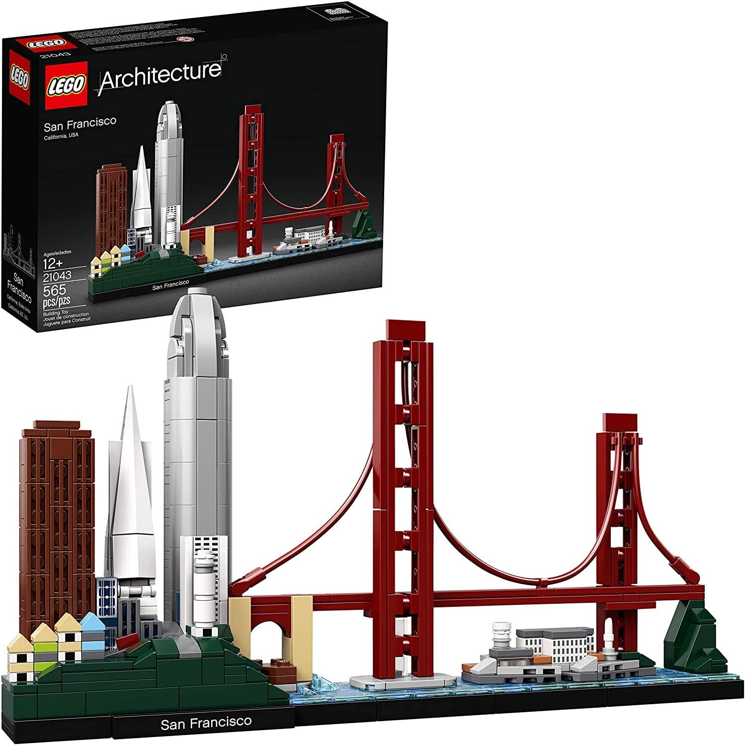 LEGO Architecture Skyline Collection 21043 San Francisco Building Kit Includes Alcatraz Model, Golden Gate Bridge and Other San Francisco Architectural Landmarks (565 Pieces)