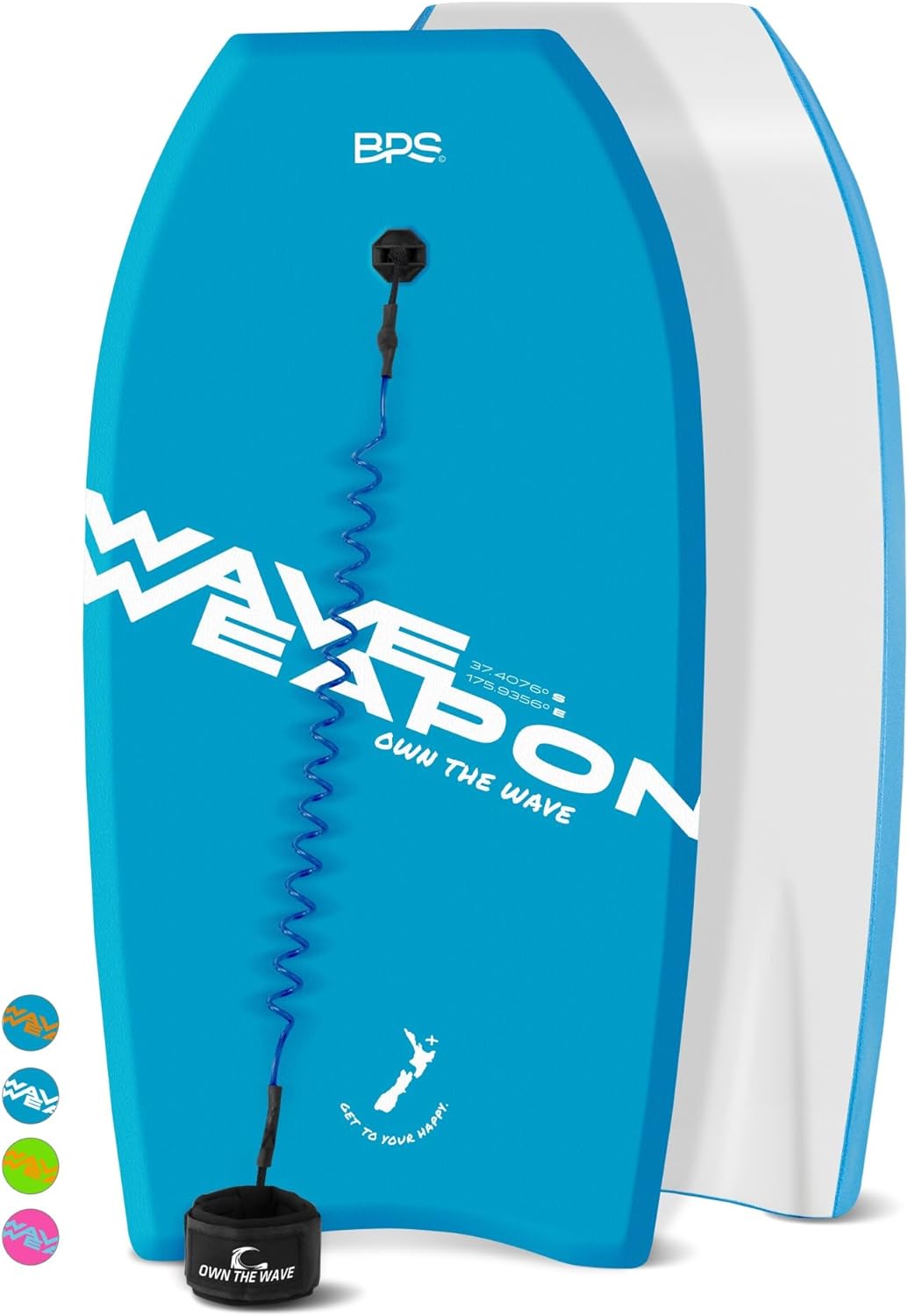 Own the Wave 'Wave Weapon' Body Board for All Wave Conditions - Lightweight with EPS Core, HDPE Slick Bottom, Boogie Boards for Beach with Wrist Leash and Plug for Kids and Adults