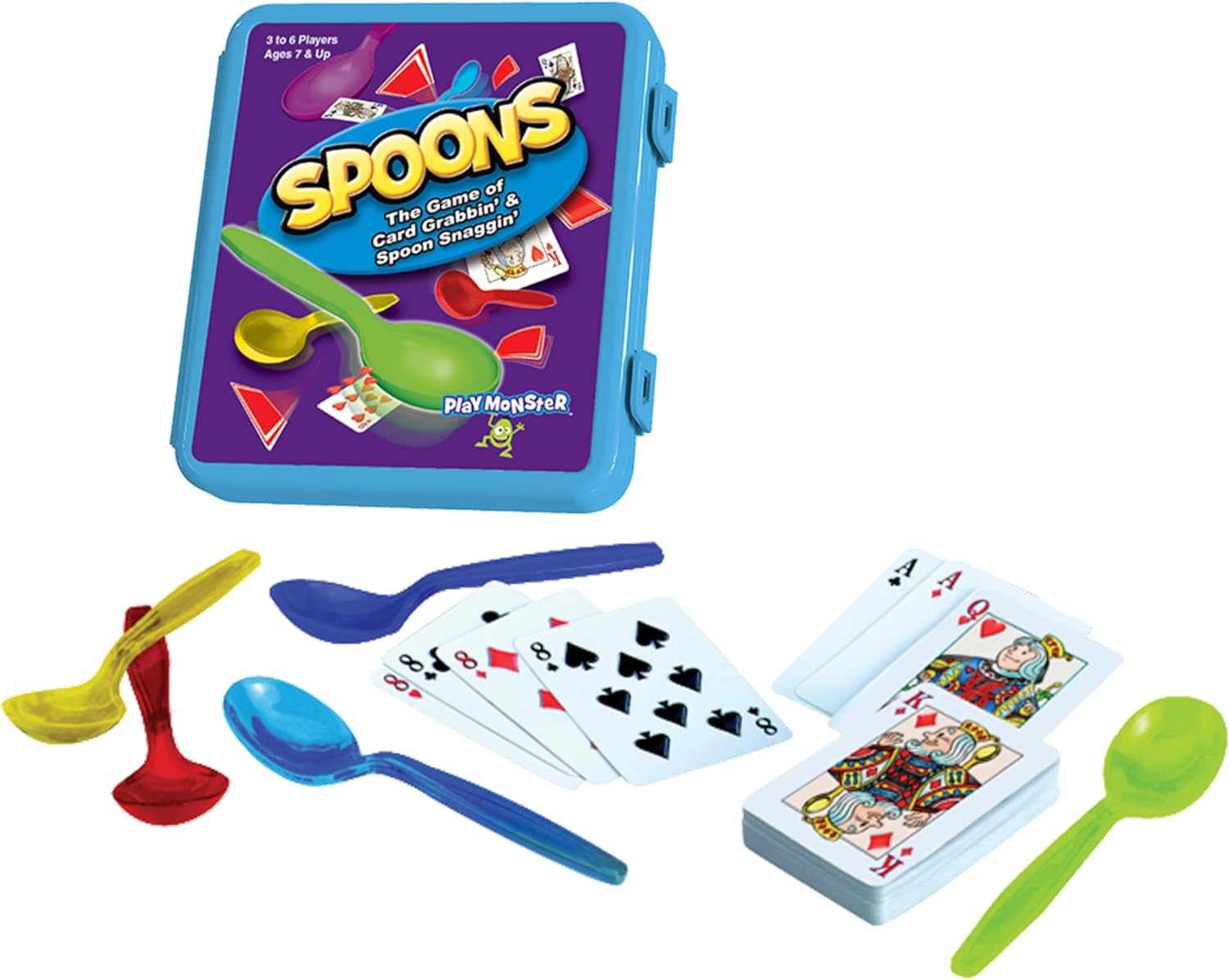 Spoons in a Case, Spoons Game, Family Games for Kids and Adults, Travel Game, Fun Games for Family Game Night, Card Games for Kids, Board Games for Kids 8-12, Kids Games Ages 8-12, Games for Adults