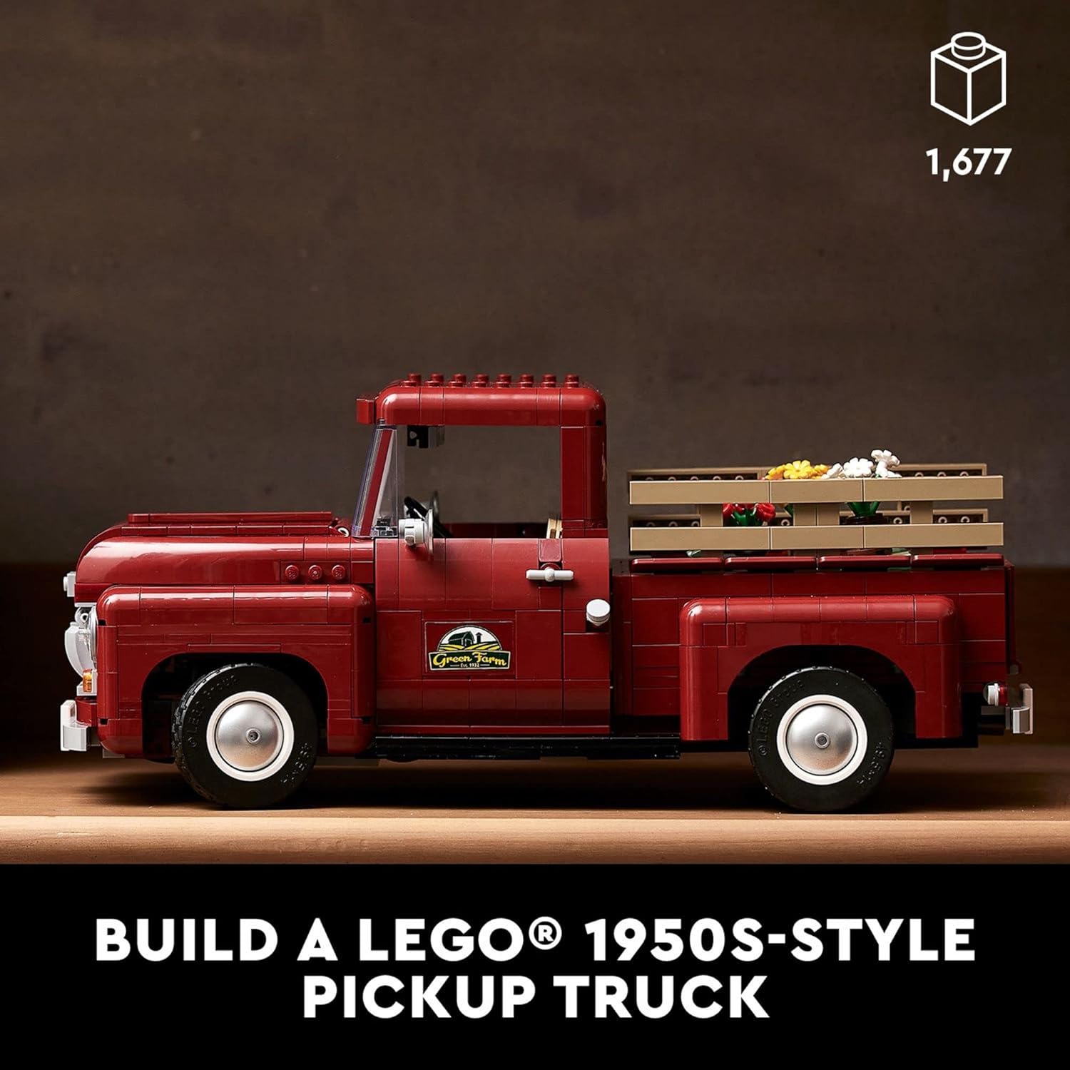 LEGO Icons Pickup Truck 10290 Building Set for Adults, Vintage 1950s Model with Seasonal Display Accessories, Creative Activity, Collector's Gift Idea