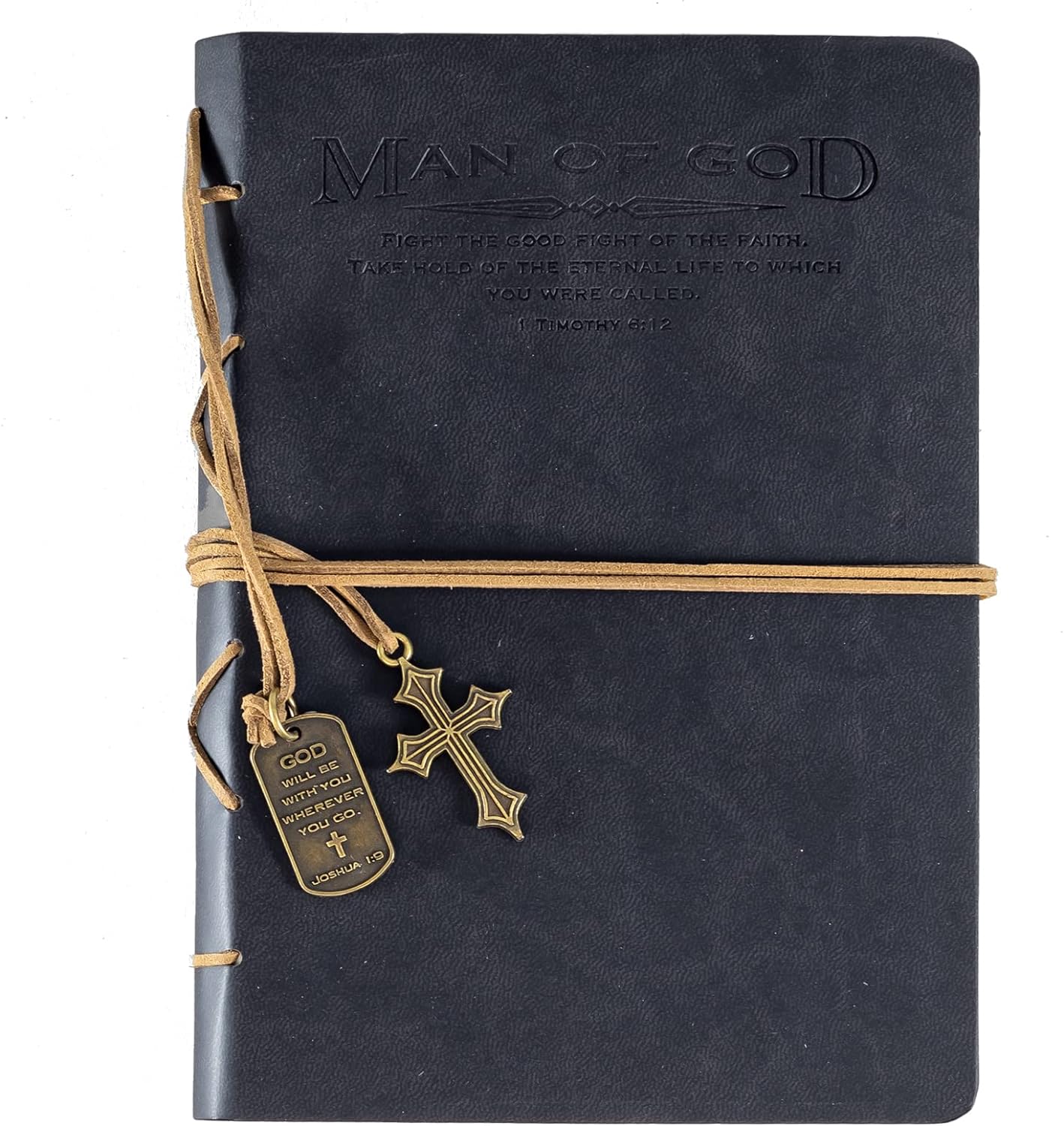 Divinity Boutique Journal, Man of God with Black Cross Charm (22880), Cross Black