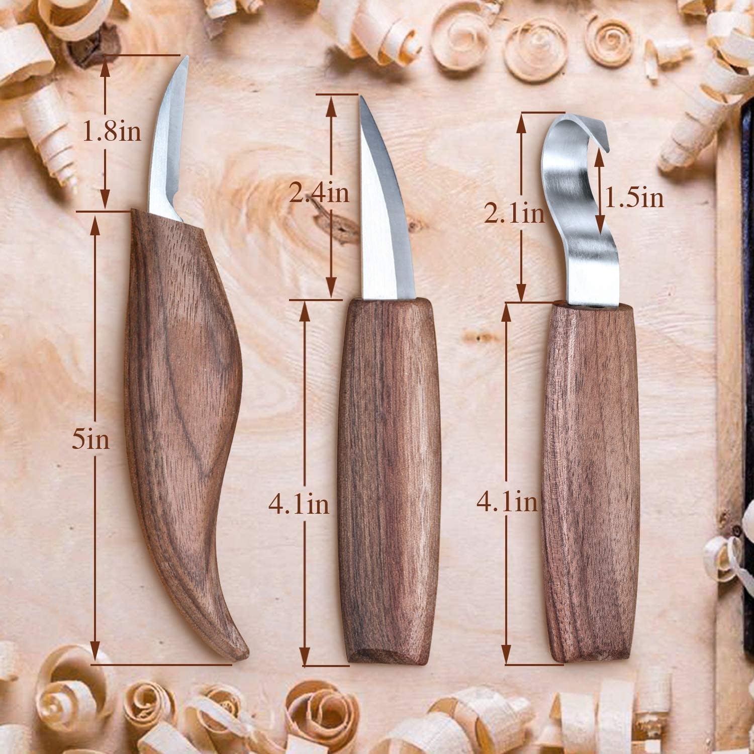 Wood Carving Tools, 10 in 1 Wood Carving Kit with Carving Hook Knife, Wood Whittling Knife, Chip Carving Knife, Gloves, Carving Knife Sharpener for Beginners Woodworking kit