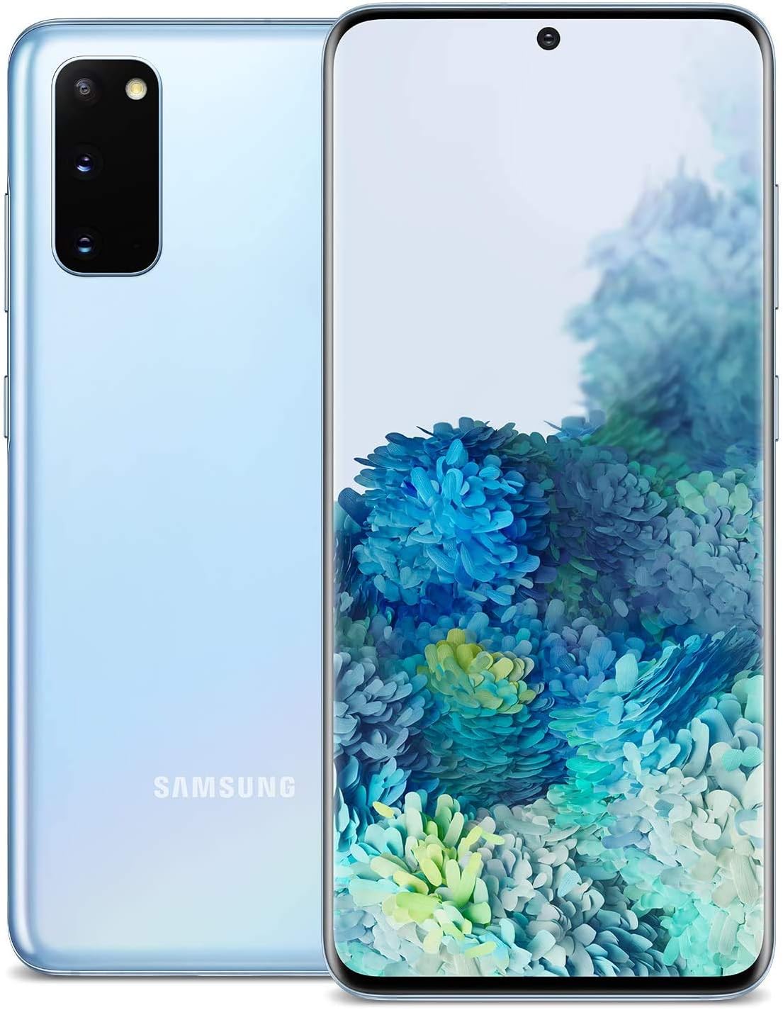 SAMSUNG Galaxy S20 5G (128GB, 12GB) 6.2" 120Hz AMOLED, Snapdragon 865, Canada 5G Only/Global 4G LTE (GSM + CDMA) Unlocked (AT&T, Verizon, T-Mobile, Metro) International Model SM-G981W (Cloud Blue)